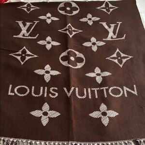 Louis Vuitton Chocolate Brown Logo Scarf